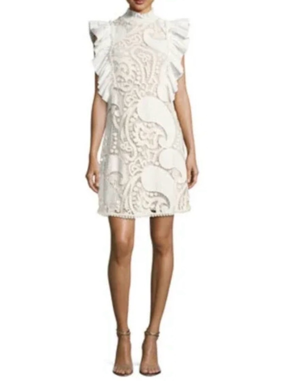 See by Chole Lace Sheath Dress in Natural White size 4 Euro size 36